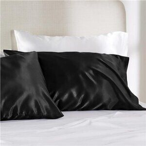 👉Satin Pillowcase for Hair and Skin Queen -Black Silky 2  20x30 Gifts for Men